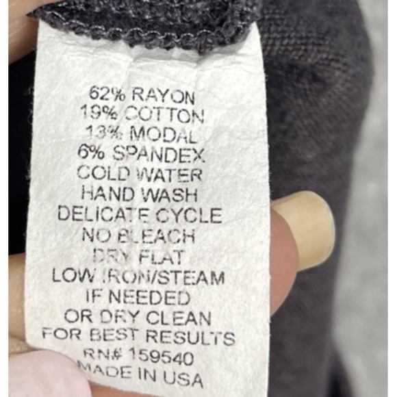 Lisa Bayne Soft Knit Sharkbite Tunic Top Gray Womens L Lagenlook Minimalist - Picture 7 of 7